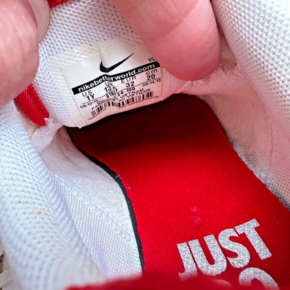 Nike Control Jr Golf Shoes Red White Lace Up Youth Size 1 - Picture 6 of 7